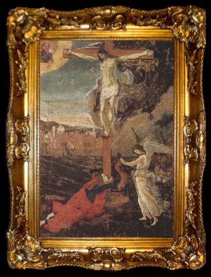 framed  Sandro Botticelli Crucifixion with the Penitent Magdalene and an angel (mk36), ta009-2